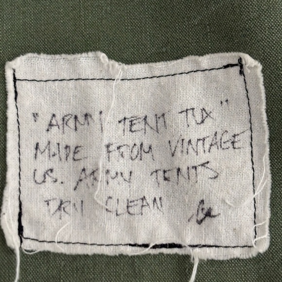 Greg Lauren Army Tent Tux Jacket - Size 2 Medium Made from Vintage Army Tents - Picture 7 of 13